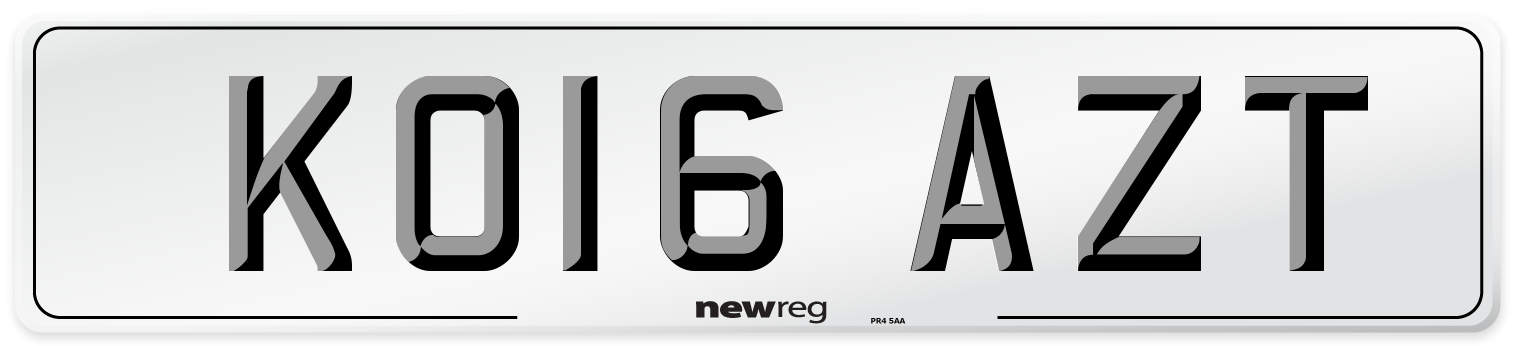 KO16 AZT Number Plate from New Reg